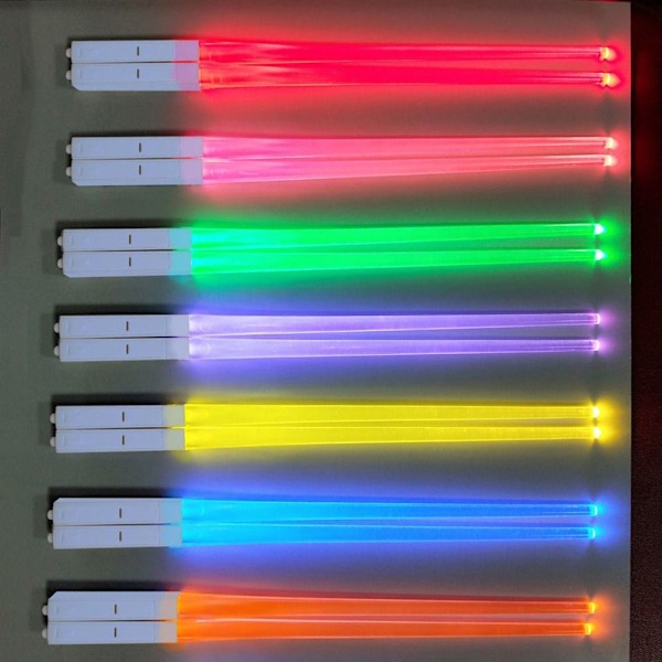 2kpl LED hehkuvat syömäpuikot Hehkuvat valot sapelin syömäpuikot Red