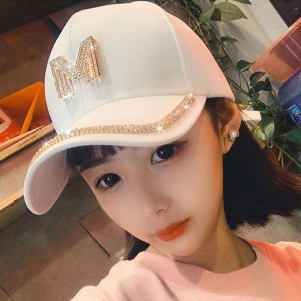 Rhinestones Baseball Kepsar Peaked Cap SVART D SVART D Black D