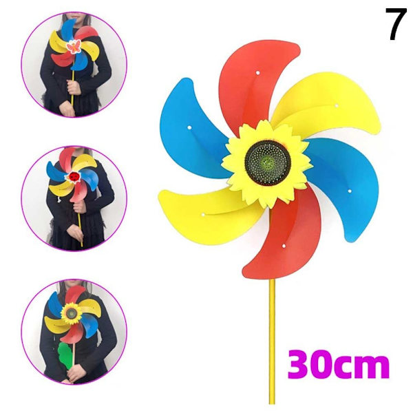 Färgglada solrosväderkvarnar Layout Pinwheels Leksaker 7 7 7
