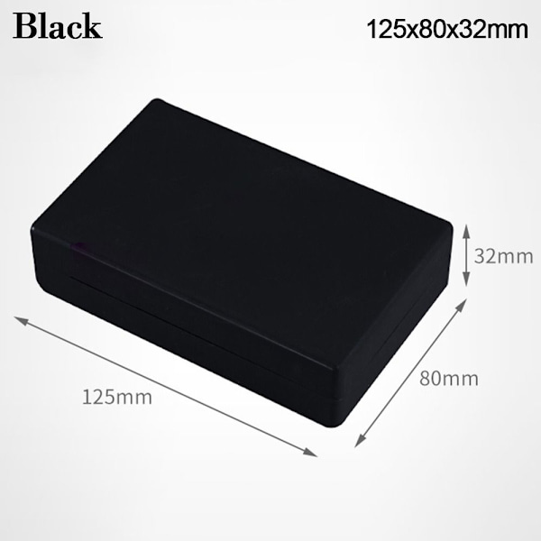 Elektronisk Project Box Vandtæt Cover Project SORT Black 125x80x32mm