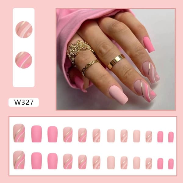 24st False Nails Long Square W329 W329