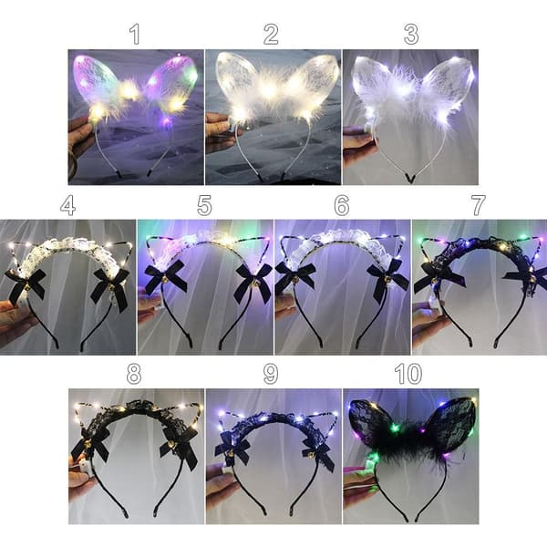 LED Feather Wreath Crown pannebånd 2 2 2