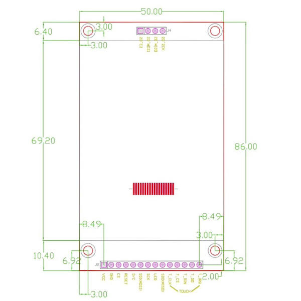 2,8" SPI TFT LCD-näytön kosketuspaneeli LCD-kosketusnäytön suoja