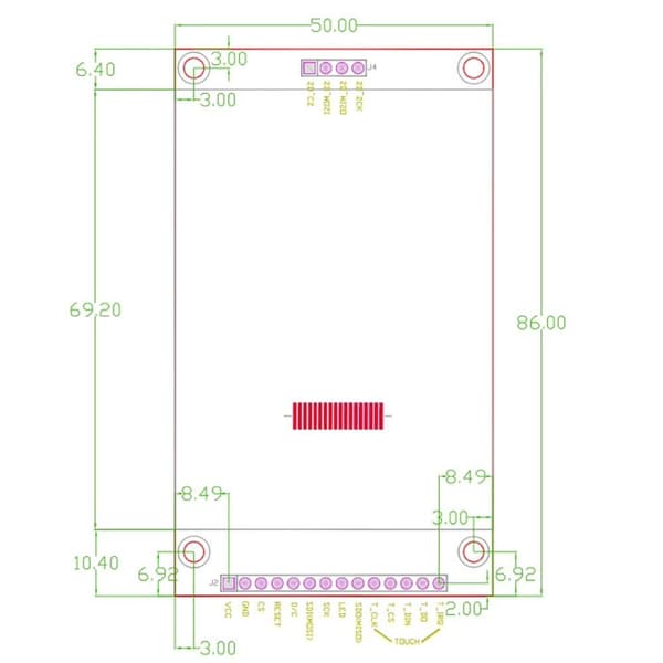 2.8\" SPI TFT LCD-skärm Touch Panel LCD-pekskärmssköld