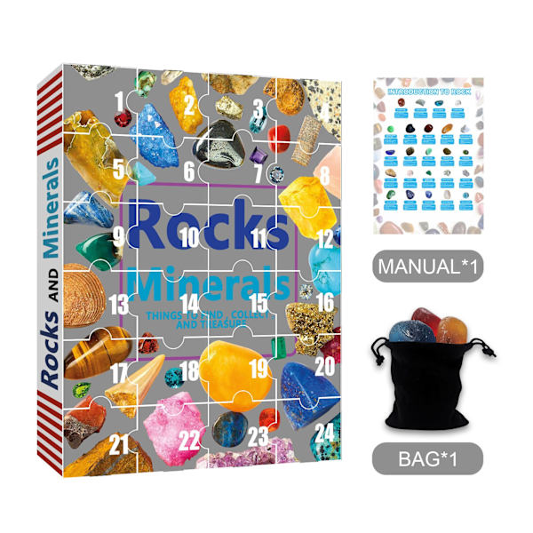 Adventskalender Naturliga Kristallstenar Stenar Jul Blind Box