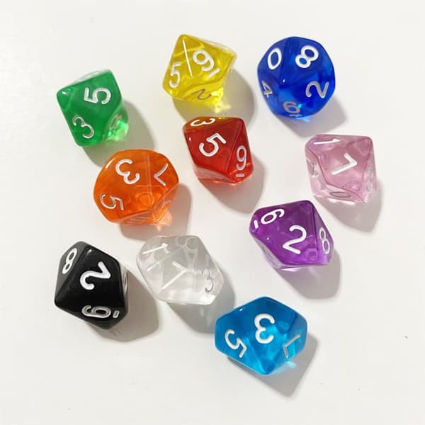 10 Stk/sæt DND Terning Polyhedral Terning GUL GUL Yellow