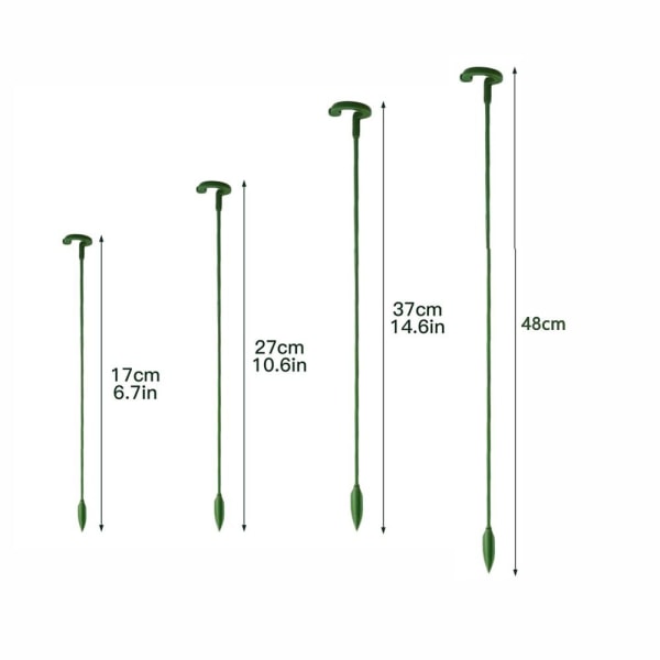 10 kpl / set Kasvien tuki Kasvien tukipylväs 37 cm 37cm