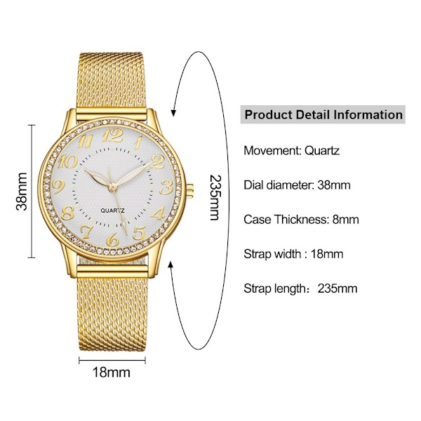 Naisten watch Quartz-rannekello ROSE GOLD Rose Gold