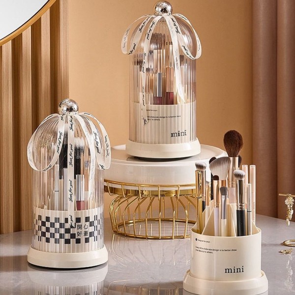 Makeup Brush Holder Kosmetisk Organizer HVIT white