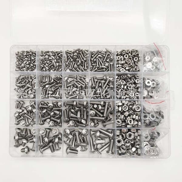 1230st Muttrar och bultar Kit Bultar och muttrar Brickor Kit Metrisk