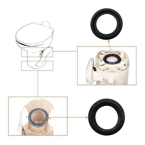 RV Toiletforseglingssæt Closestool Tætningsskål Toilet Cassette Lip