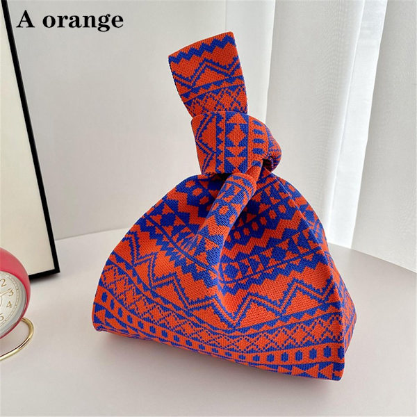 Stickad handväska Knot handledsväska ORANGE A A orange A-A
