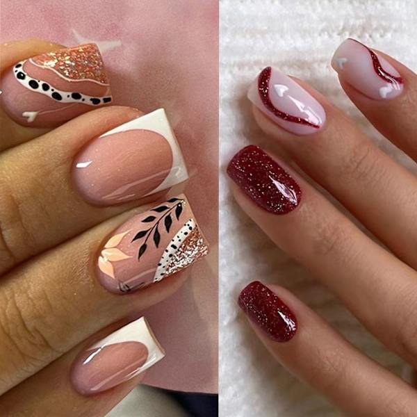 24 stk False Nails Short Square W357 W357 W357