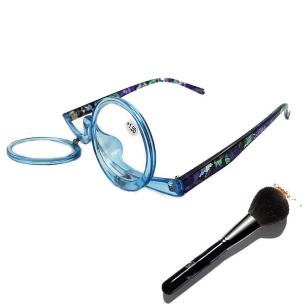Roterende Makeup Læsebriller Foldebriller BLÅ Blue Strength 3.00-Strength 3.00