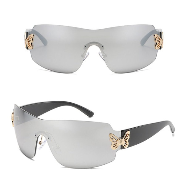 Butterfly Decor Polarized Solglasögon Sport Solglasögon SILVER Silver
