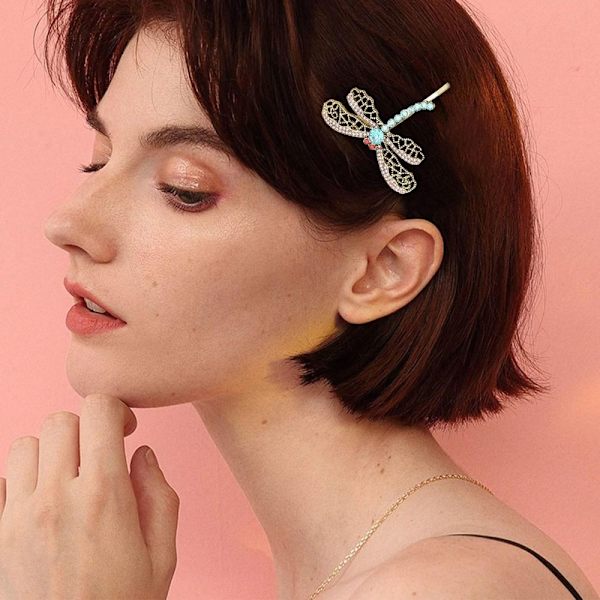 Dragonfly Hair Clip Crystal Hårnål Damhuvudbonader