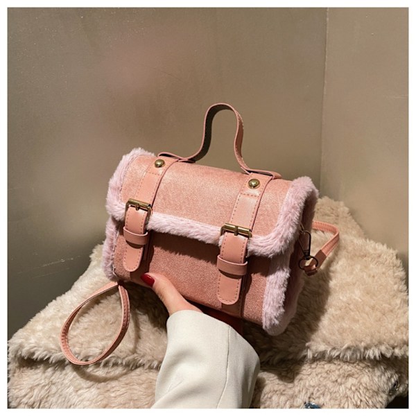 Lam Plysj Small Bag Messenger Bag HVIT White