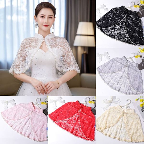 Bride Shawl Evening Prom Cape SORT black