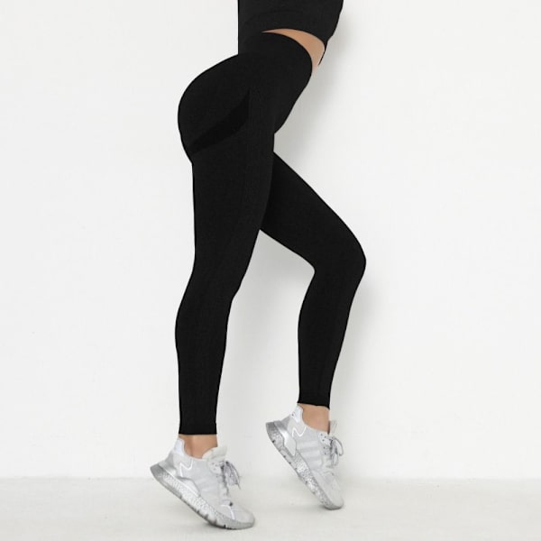 Sport sømløse leggings yoga leggings SVART L black L