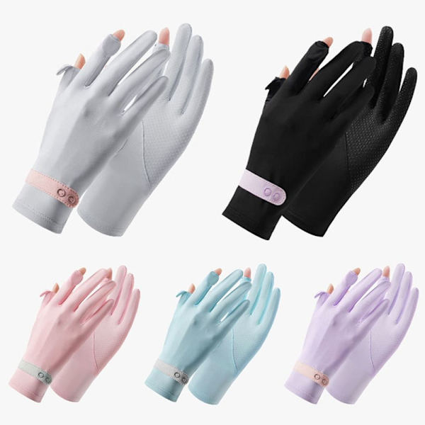 Ice Silk Gloves Sun Protection Gloves GREY grey