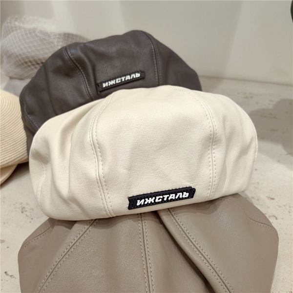 Retro Visir Hat Octagonal Beret KAFFE coffee