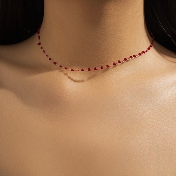 Tynn bloddråpe halskjede bloddråpe chokers 1 LAG 1 LAG 1 Layer