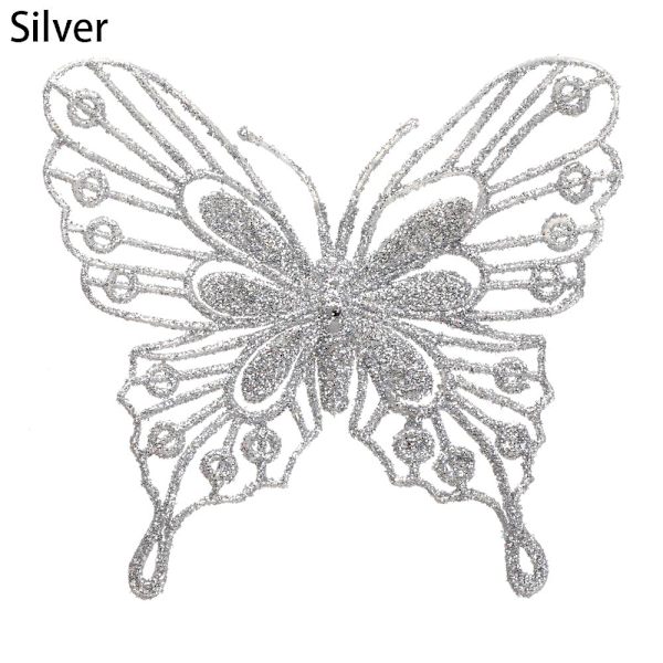 Julesommerfugl Fake Butterfly SØLV Silver