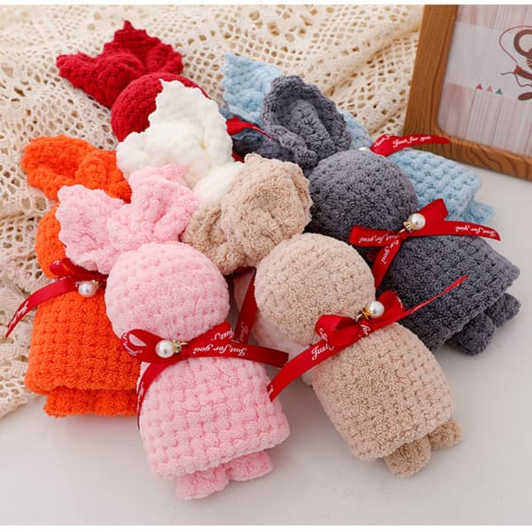 Rabbit Towel Washcloth HARMAA grey