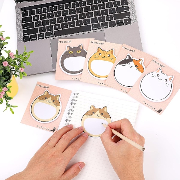 Kawaii Animal Self-Stick Notes Cartoon Cat Self-Stick Memo Pads