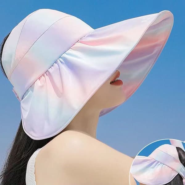 Solhatt Dame Luer BLÅ blue