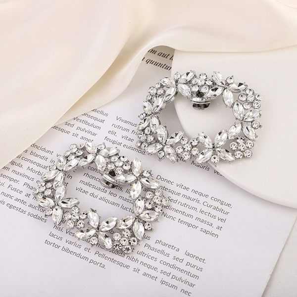 Rhinestone Shoe Clip Shiny Dekorativ Clip LJUSBLÅ Light Blue
