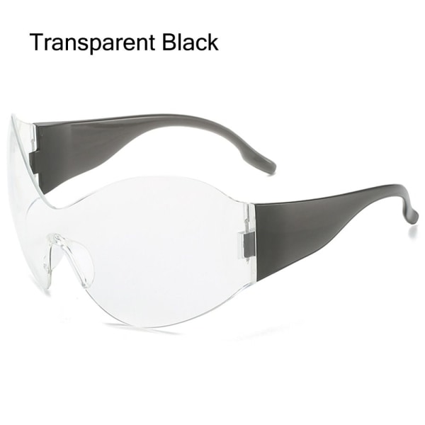 Oversized Futuristic Solbriller Y2K Solbriller TRANSPARENT Transparent Black