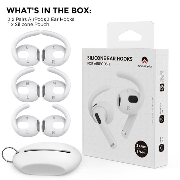 3 Par Eartips EarPads til Airpods 3 white
