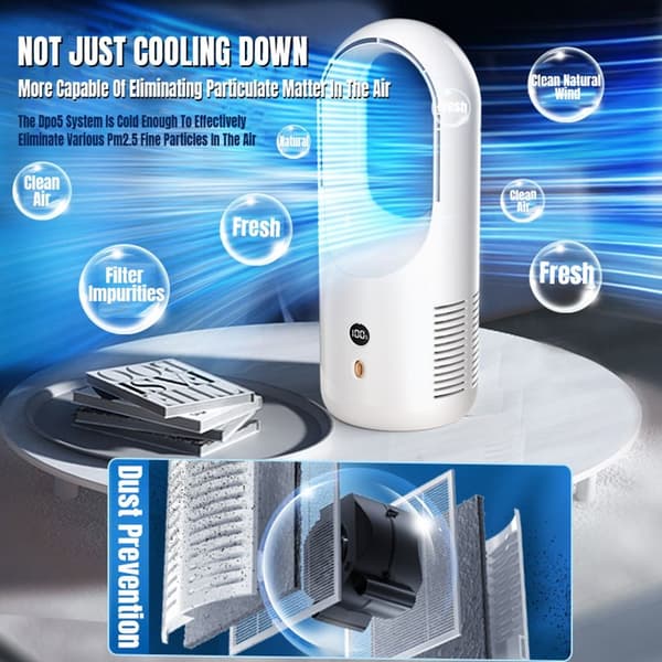 Ny Bladløs Ventilator LED Display Skrivebord