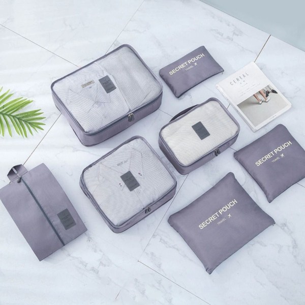 Rejseopbevaringsposer 7 stk Sæt SORT 7 STK 7 STK Black 7 Pcs-7 Pcs