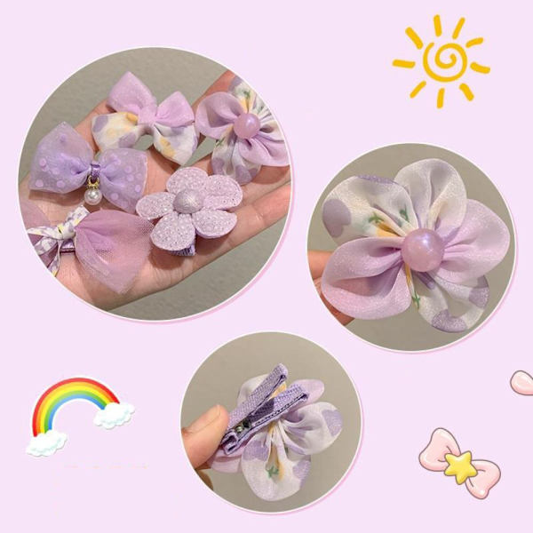 10 kpl Bow Hair Clip Flower Hair Clip PINK pink