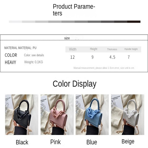 Ketju Naisten Laukut Kesä Crossbody Laukku MUSTA Black
