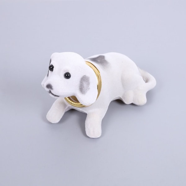 Autokoristeet Shaking Head Dog Doll VALKOINEN white