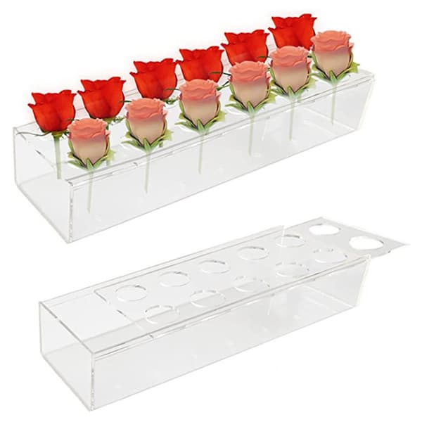 2 stk. Vase, blomstret midtpunkt Clear 2Pcs-2Pcs