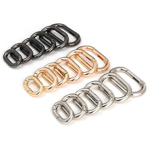 5 stk Spring Oval Ringe Taske Bæltespænder SORT 21,2X14,2MM Black 21.2x14.2mm