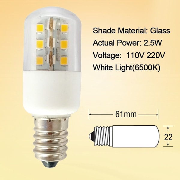 Jääkaapin polttimo Jääkaapin valaistus E12 110V 2.5W E12 110V 2.5W E12 110V 2.5W
