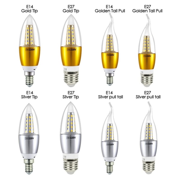 LED-glödlampa e14 E27 E27GULD TIPS GULD TIPS E27Gold Tip