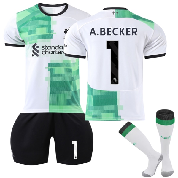 2023-2024 Liverpool Away Kids Football Shirt Kit nr. 1 A.Becker 16