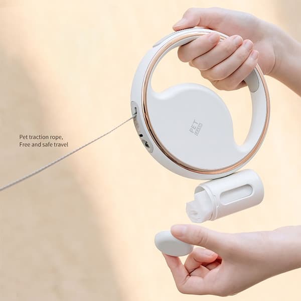Blyband Infällbart hundkoppel VIT WHITE