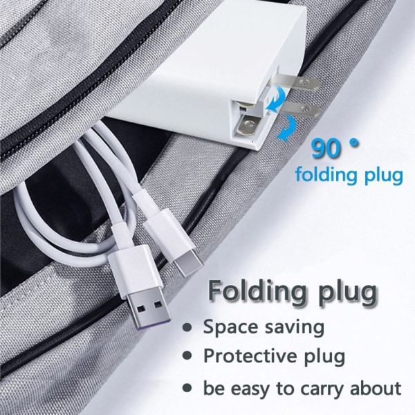 100W GaN Laddare Adapter Dual Typ C QC3.0 USB-A EU-PLUGG