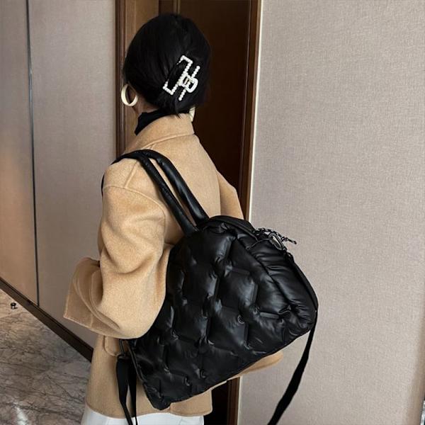 Puffer Bag Puffy Tote Bag SORT black