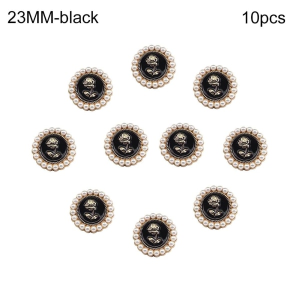 10st Pearl Buttons Skjorta Knappar SVART 23MM10ST 10ST black 23MM10pcs-10pcs