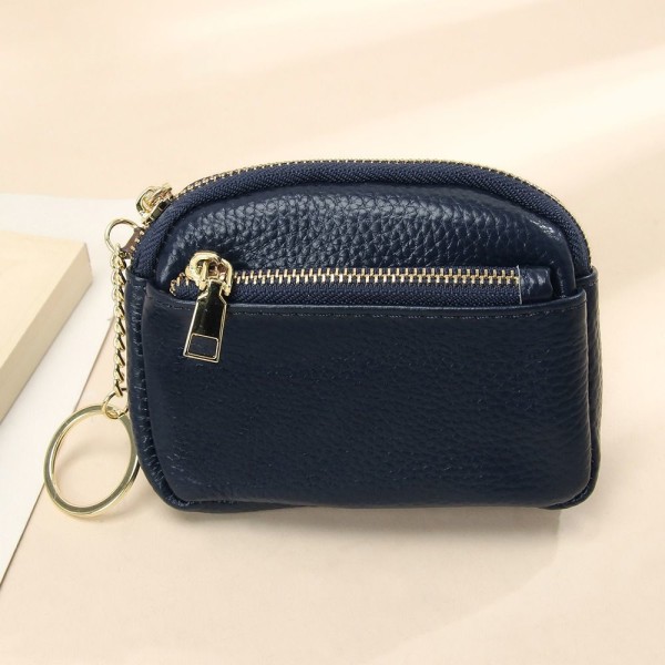 Mini lommebok kvinnelig veske med glidelås BLÅ Blue
