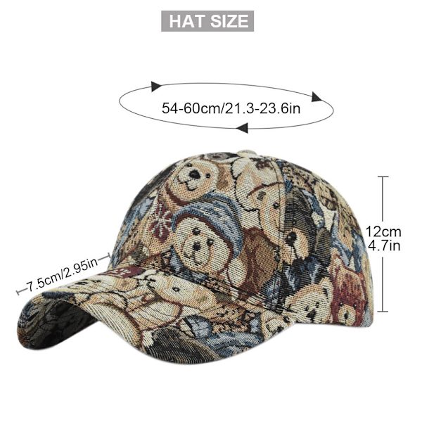 Søt bjørn baseballcaps Unisex-tenåringer capser HUNDETRYKK HUNDUTSKRIFT Dog Print