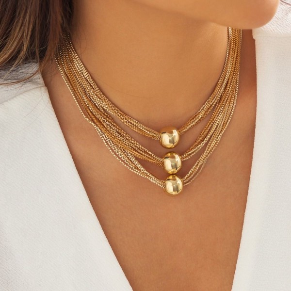 Chunky Choker Necklace Chunky Chain Necklace GULD Gold